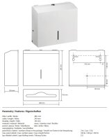 Paper Towel Dispenser – White Stainless Steel, 245 mm