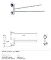 Double Swivel Towel Holder - Aurora Collection