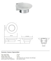 Soap Holder with Frosted Glass Dish – Mateo Basic Collection (Square Mount)