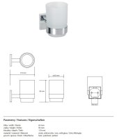 Toothbrush Holder with Milk Glass – Mateo Collection (Square Mount)