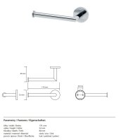 Horizontal Toilet Paper Holder Left with Round Attachment