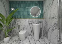 WC-Bürstengarnitur schwarz mit Glasbehälter Mateo 2