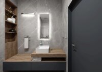 Three-piece Set Mateo Square with WC Brush Holder, Hook and Toilet Paper Holder