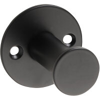 Einzelhaken Rund, Basic – Schraubmontage, Schwarz