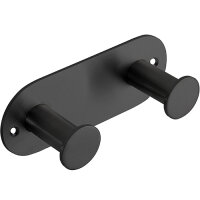 Doppelhaken Oval, Basic – Schraubmontage , Schwarz