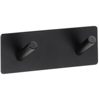 Double Hook Square – Adhesive Mount – Black