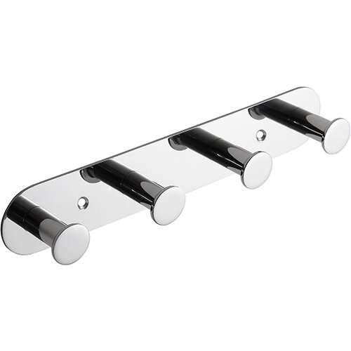 Ovaler Hakenleiste mit 4 Haken Basic – Schraubmontage, Polierter Edelstahl