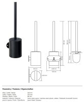 Toilettenbürstenhalter, Basic – Schraubmontage, Schwarz