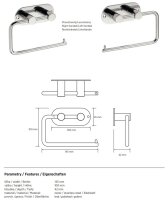 WC-Papierhalter ohne Abdeckung Oval Basic – Schraubmontage, Polierter Edelstahl