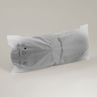 Black closed hotel slippers made of soft nonwoven fabric with a non-slip sole, 30 cm
