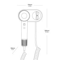 AirJet Hochgeschwindigkeits-Haartrockner mit bürstenlosem Motor und Wandhalterung