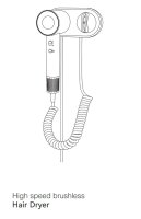 AirJet Hochgeschwindigkeits-Haartrockner mit bürstenlosem Motor und Wandhalterung