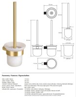 Wall Mounted Toilet Brush Holder – Matte Champagne Gold