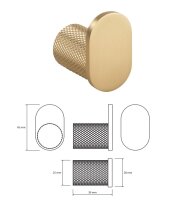 Aureum Single Hook – Brass & Stainless Steel, PVD Polished