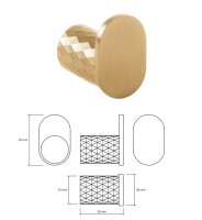 Kleiderhaken Lumina – Messing & Edelstahl, Matte PVD Champagnegold