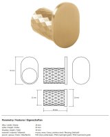 Kleiderhaken Lumina – Messing & Edelstahl, Matte PVD Champagnegold