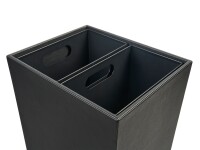 Highland Dual Quadratischer Abfallbehälter mit Metalleinsätzen – Schwarz