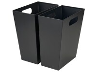 Highland Dual Quadratischer Abfallbehälter mit Metalleinsätzen – Schwarz