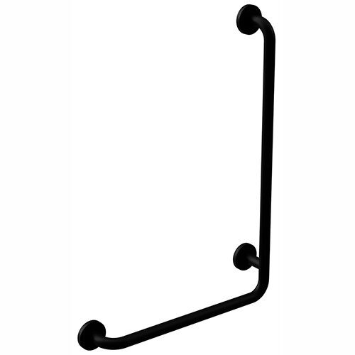 Winkelgriff Eck, rechts, mit Abdeckung – Schwarz