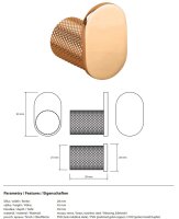 Solara Kleiderhaken – Kupfer-Gold, PVD-glänzend