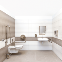 Wall-Mounted Grab Bar, White – Accessible Bathroom Use