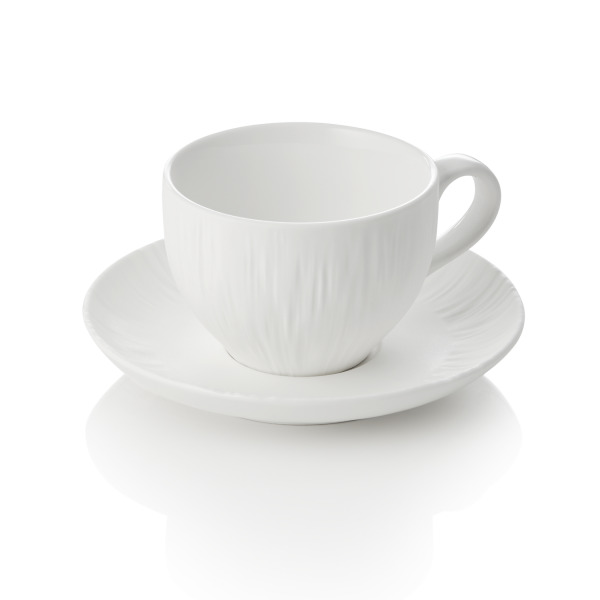Cappuccinotasse Mit Untertasse Set, Ø 9 cm, 4er-Set, Porzellan, Shiro