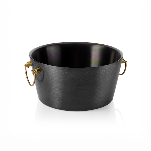 Champagnerkühler Mit Messinggriffen, 9 L, Chromnickelstahl