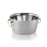 Champagne Cooler With Brass Handles, 9 L, Chrome nickel...