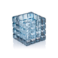 Cube Steel Blue, 9 × 9 cm, Glas