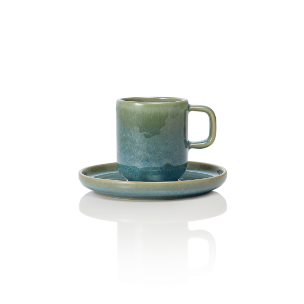 Espresso And Saucer Set, Ø 5.5 cm, Set of 6, Stoneware