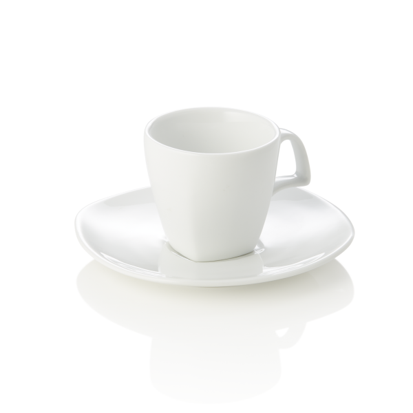 Espresso Cup And Saucer Set, 80 ml, Set of 4, Porcelain