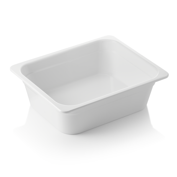 GN Container 1/2, 100 mm, Melamine, GN 65 White