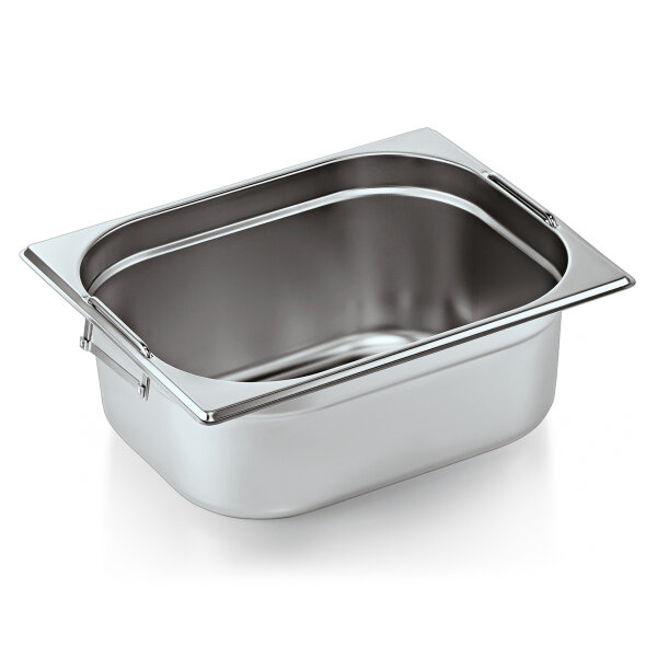 GN Container 1/2 With Drop Handles, 100 mm, Chrome nickel steel