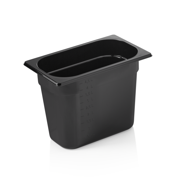 GN Behälter 1/4, 200 mm, Polycarbonat, GN 96 Black