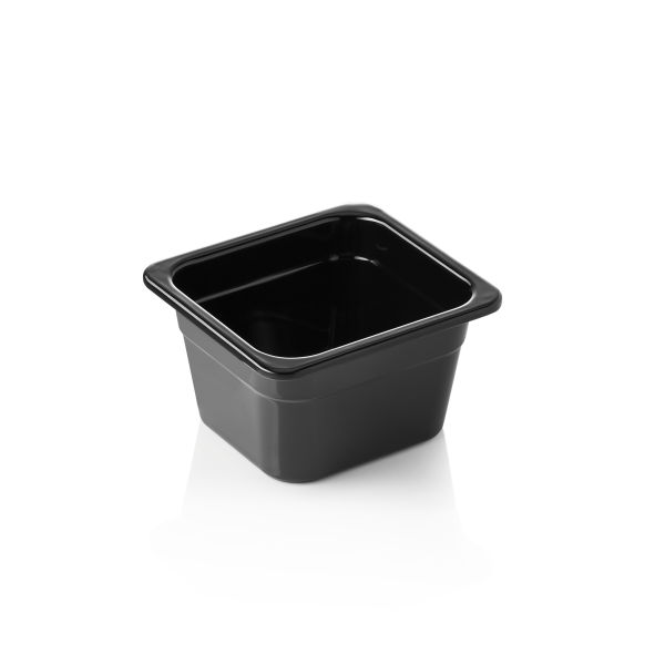 GN Container 1/6, 100 mm, Melamine, GN 65 Black