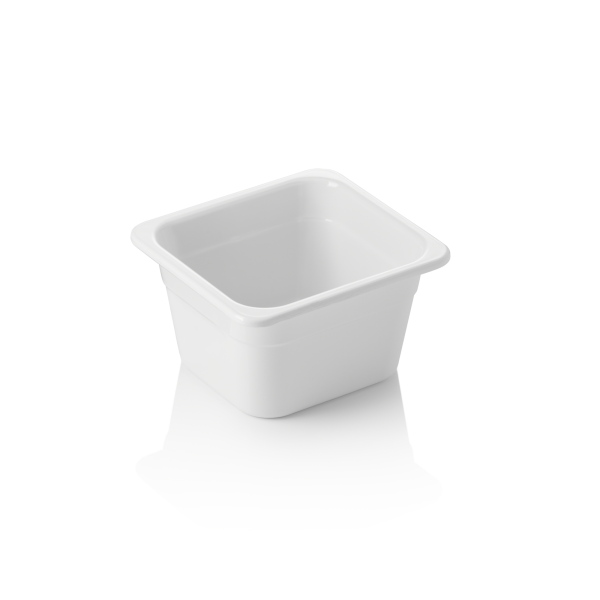 GN Container 1/6, 100 mm, Melamine, GN 65 White