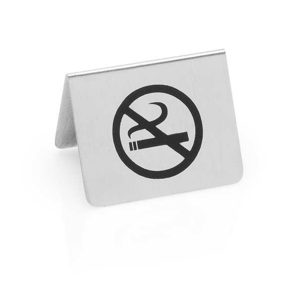 "No Smoking" Sign Set, 5.5 × 5 cm, Set of 12, Chrome nickel steel