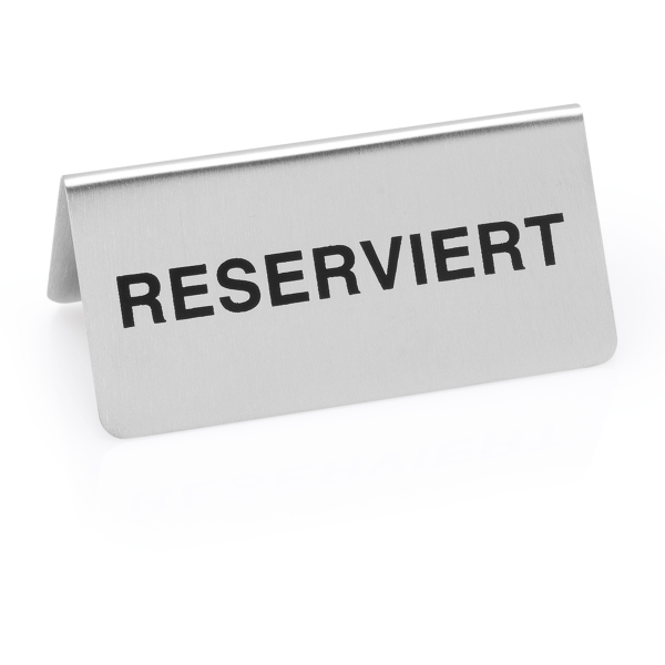 Hinweisschild "Reserviert" Set, 10 × 5 cm, 12er-Set, Chromnickelstahl