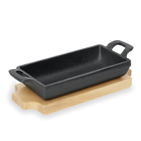 Mini Serving Pan, 18 × 9.5 cm, Wood, Iron Dining
