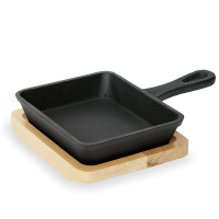 Mini Serving Pan, 12.5 × 10.5 cm, Wood, Iron Dining