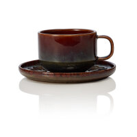 Cup And Saucer Set, 220 ml, Set of 6, Stoneware, One...