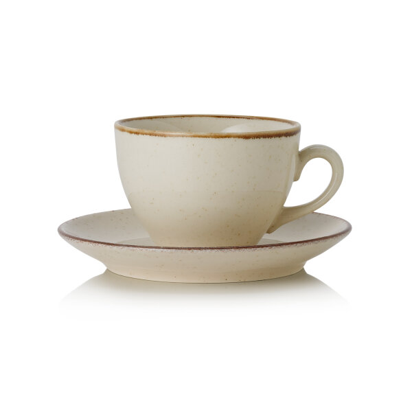 Ober- Und Untertasse Set, Ø 9 cm, 6er-Set, Porzellan, Smilla Sand