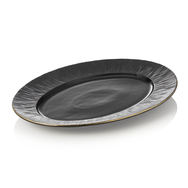 Platte Set, 33 × 24,5 cm, 2er-Set, Porzellan, Kuro