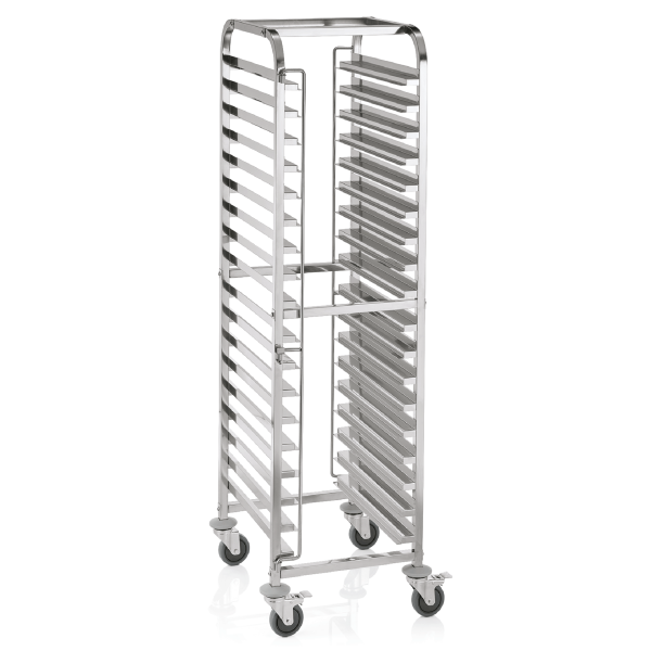 Shelf Trolley, 62 × 47 cm, Chrome nickel steel, Cantina