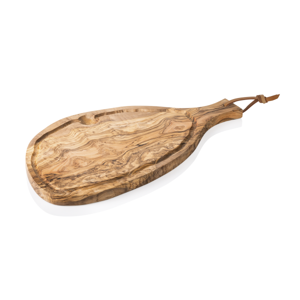 Servierbrett Mit Griff, 50 × 23 cm, Olivenholz, Olive