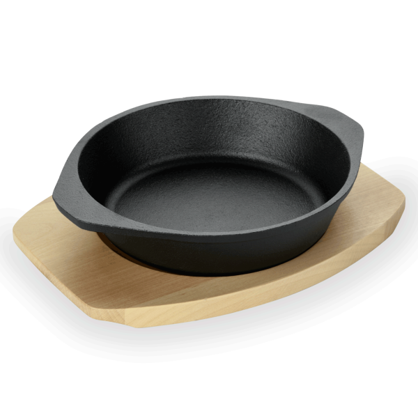 Serving Pan, 25 × 19 × 1.5 cm, Wood, Iron Dining