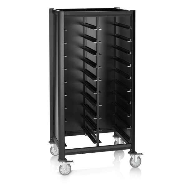 Tray Trolley Double GN 1/1, Aluminium, Mensa Black