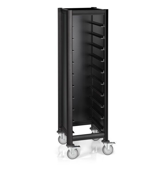 Tray Trolley Single, 51.5 × 47.5 cm, Aluminium, Mensa Black