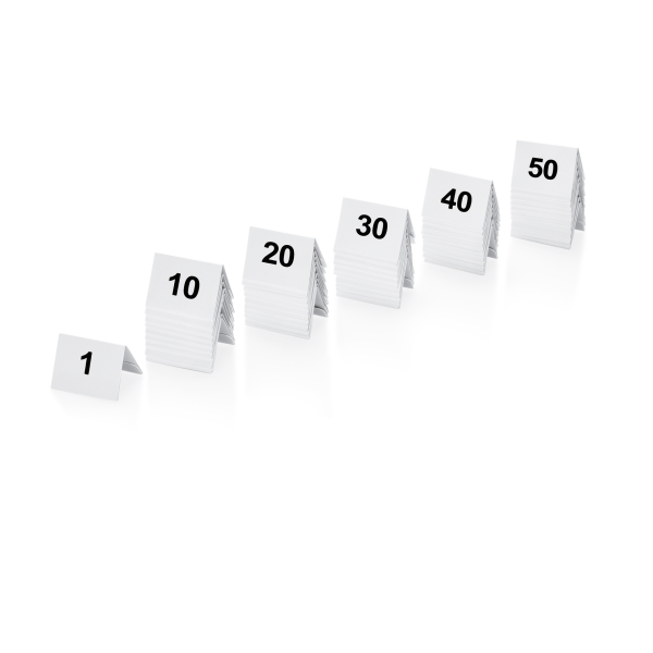 Set Of Table Number Signs Set, 5 × 3.5 × 3.5 cm, Plastic