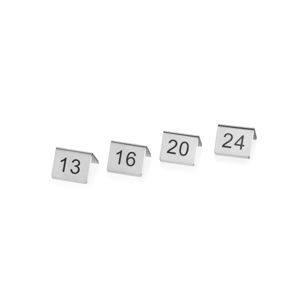 Tischnummernschild Set, 5 × 5 × 5,5 cm, Chromnickelstahl